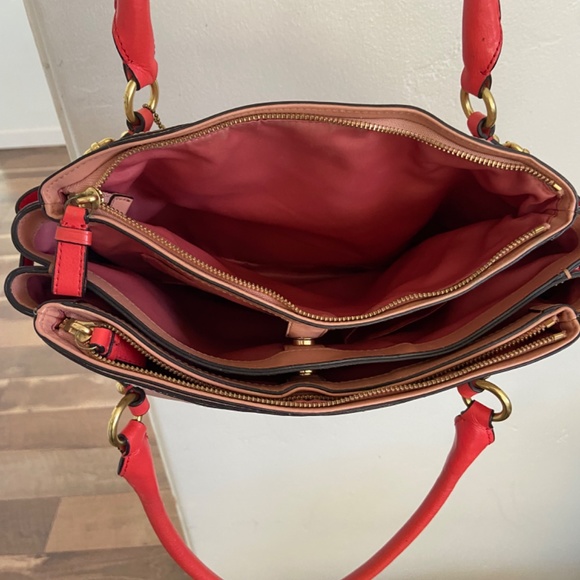 Like NEW coral and pink Coach handbag. MINT! - Picture 3 of 7